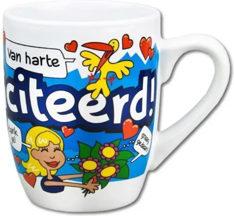 Cartoon mok - Gefeliciteerd bij GrappigSpul