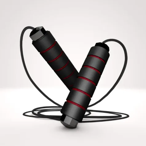 Springtouw - Professioneel springtouw - Verstelbaar - Soft grip - Zwart - Rood bij GrappigSpul