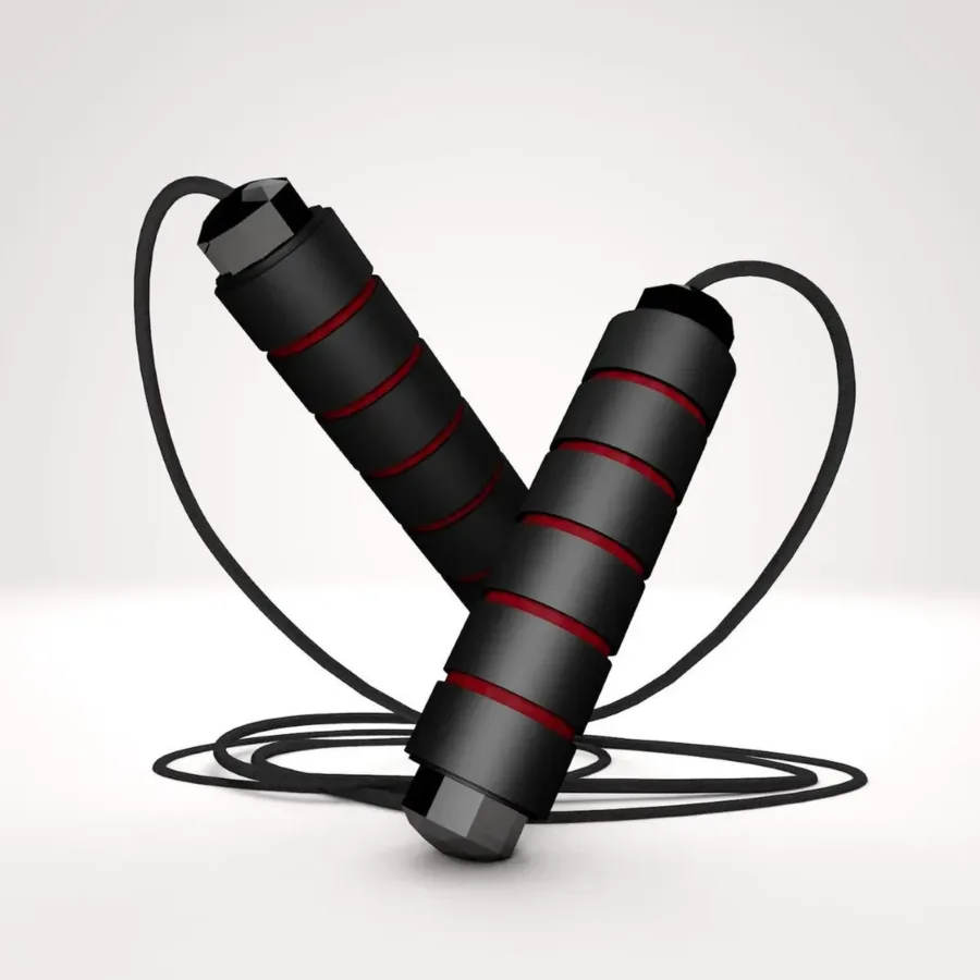 Springtouw - Professioneel springtouw - Verstelbaar - Soft grip - Zwart - Rood bij GrappigSpul