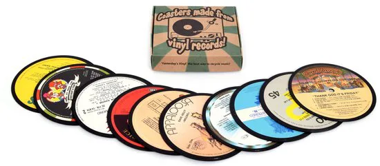 Vinyl - Onderzetters - Kado - 10 stuks bij GrappigSpul