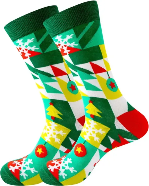 Funny Sokken Kerst Sneeuwvlok en Kerstbal mt 38-45 bij GrappigSpul