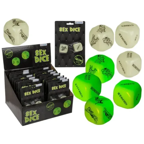 Kamasutra Dobbelstenen Glow in the dark set van 2 bij GrappigSpul
