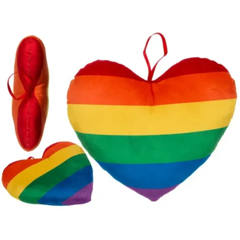 Pluche Hart Kussentje Regenboog bij GrappigSpul