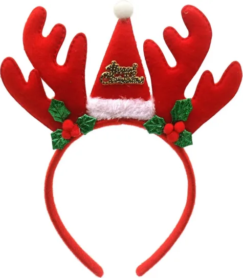 Haarband voor Kerst - Diadeem Kerstmis - Gewei Rood bij GrappigSpul