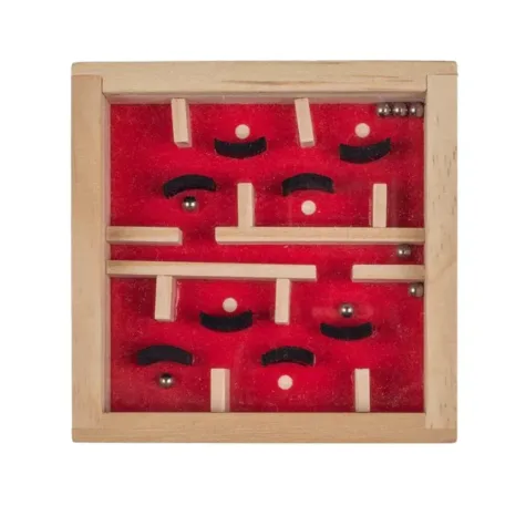 Houten Labyrint puzzel 9 x 9 cm 1 stuk assorti geleverd bij GrappigSpul