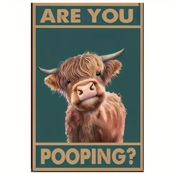 Grappige schotse hooglander - Are you pooping 20 x 30 cm zonder lijst bij GrappigSpul