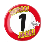 Button XL - 1 jaar bij GrappigSpul