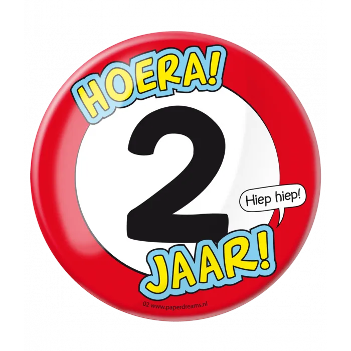 Button XL - 2 jaar bij GrappigSpul