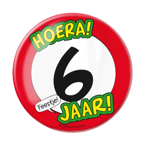 Button XL - 6 jaar bij GrappigSpul