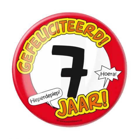 Button XL - 7 jaar bij GrappigSpul