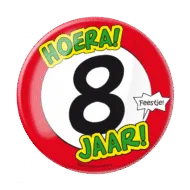 Button XL - 8 jaar bij GrappigSpul