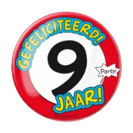 Button XL - 9 jaar bij GrappigSpul