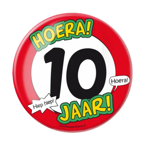 Button XL - 10 jaar bij GrappigSpul