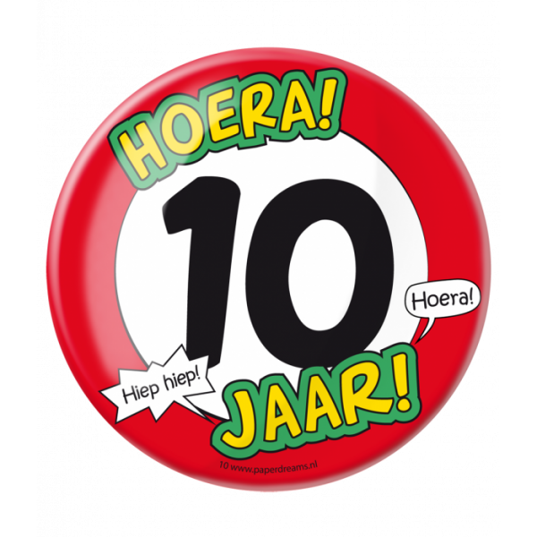 Button XL - 10 jaar bij GrappigSpul