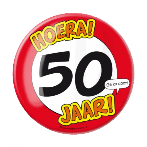 Button XL - 50 jaar bij GrappigSpul