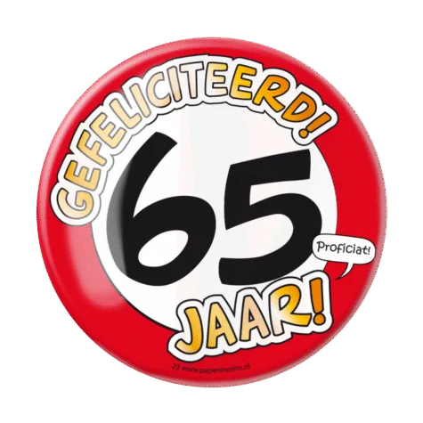 Button XL - 65 jaar bij GrappigSpul