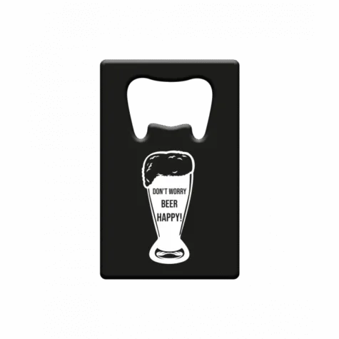 Metal beer opener - Don't worry beer happy bij GrappigSpul