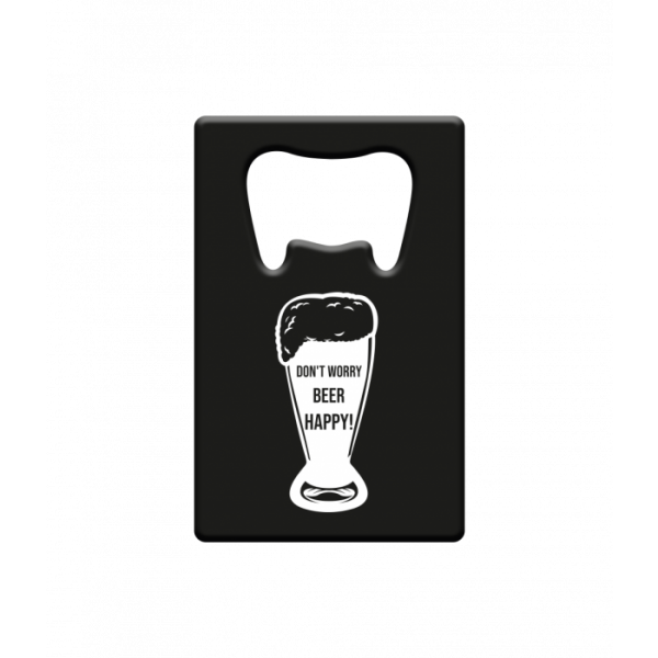 Metal beer opener - Don't worry beer happy bij GrappigSpul