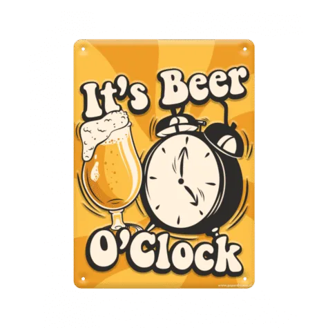 Metal signs - Beer o'clock bij GrappigSpul