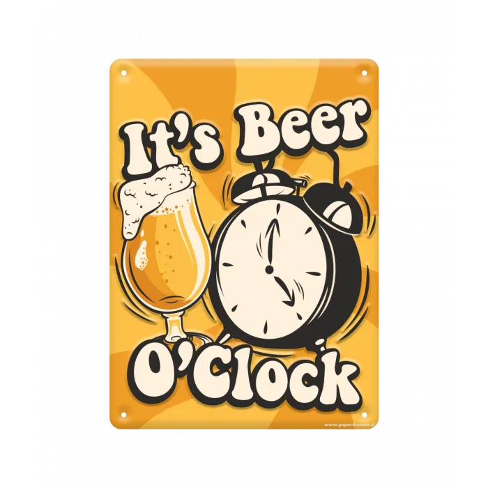 Metal signs - Beer o'clock bij GrappigSpul