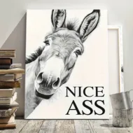 Canvas poster Donkey nice ass, 30 x 40 cm zonder lijst bij GrappigSpul