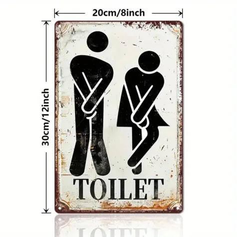 Wandbord metaal toilet bij GrappigSpul