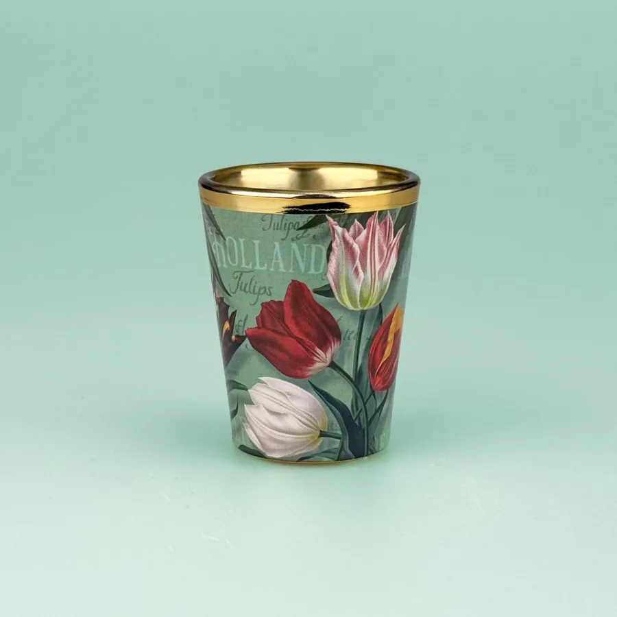Shotglas Preety tulips groen bij GrappigSpul