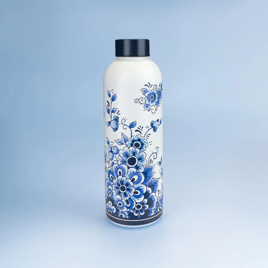 Thermosfles rvs Delftsblauw bij GrappigSpul