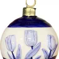 Kerstornament Tulpen delfts Blauw met goud bij GrappigSpul